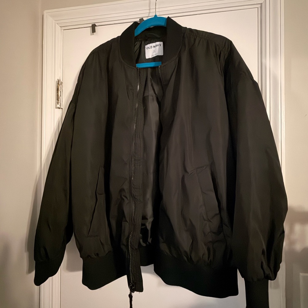 Old Navy Black Jacket with Teal Trim